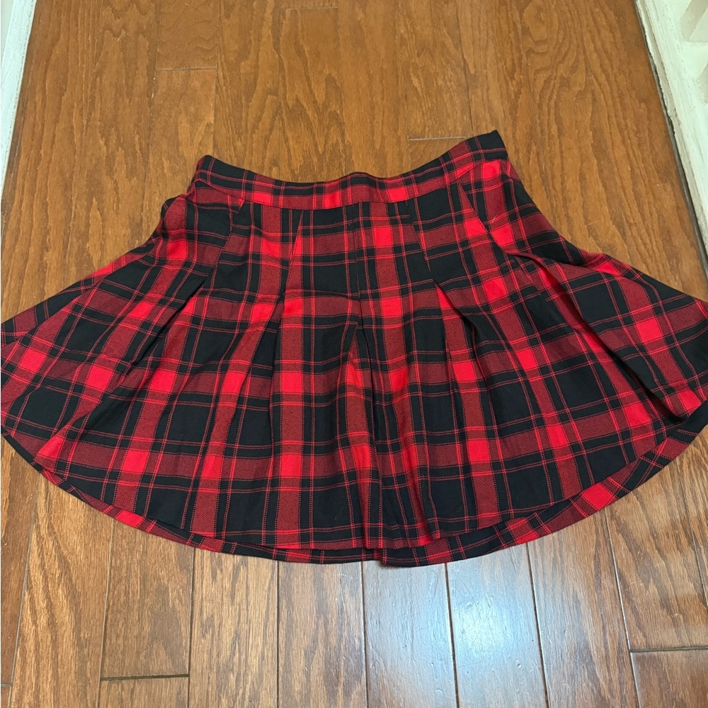 H&M indie sleeze Y2k Red and Black Plaid  micro‎ mini Women's Skirt small